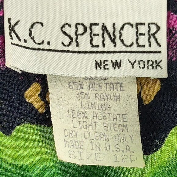 K.C. Spencer Vintage Multi Color Pattern Dress Size 12P - Picture 9 of 10